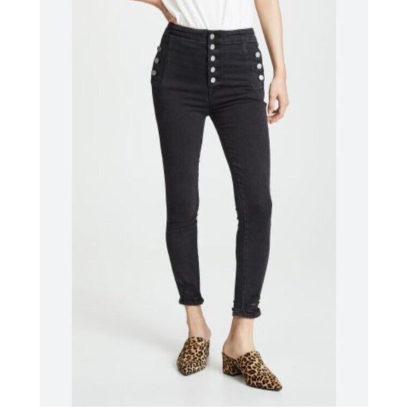 J Brand Jeans Women's 27 Natasha Sky-High Cropped Skinny Bellatrix Destruct - Picture 1 of 12